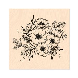 sello de madera cosmos fleurs | marakiscrap
