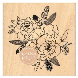 sello de madera fleurs et plumes | marakiscrap